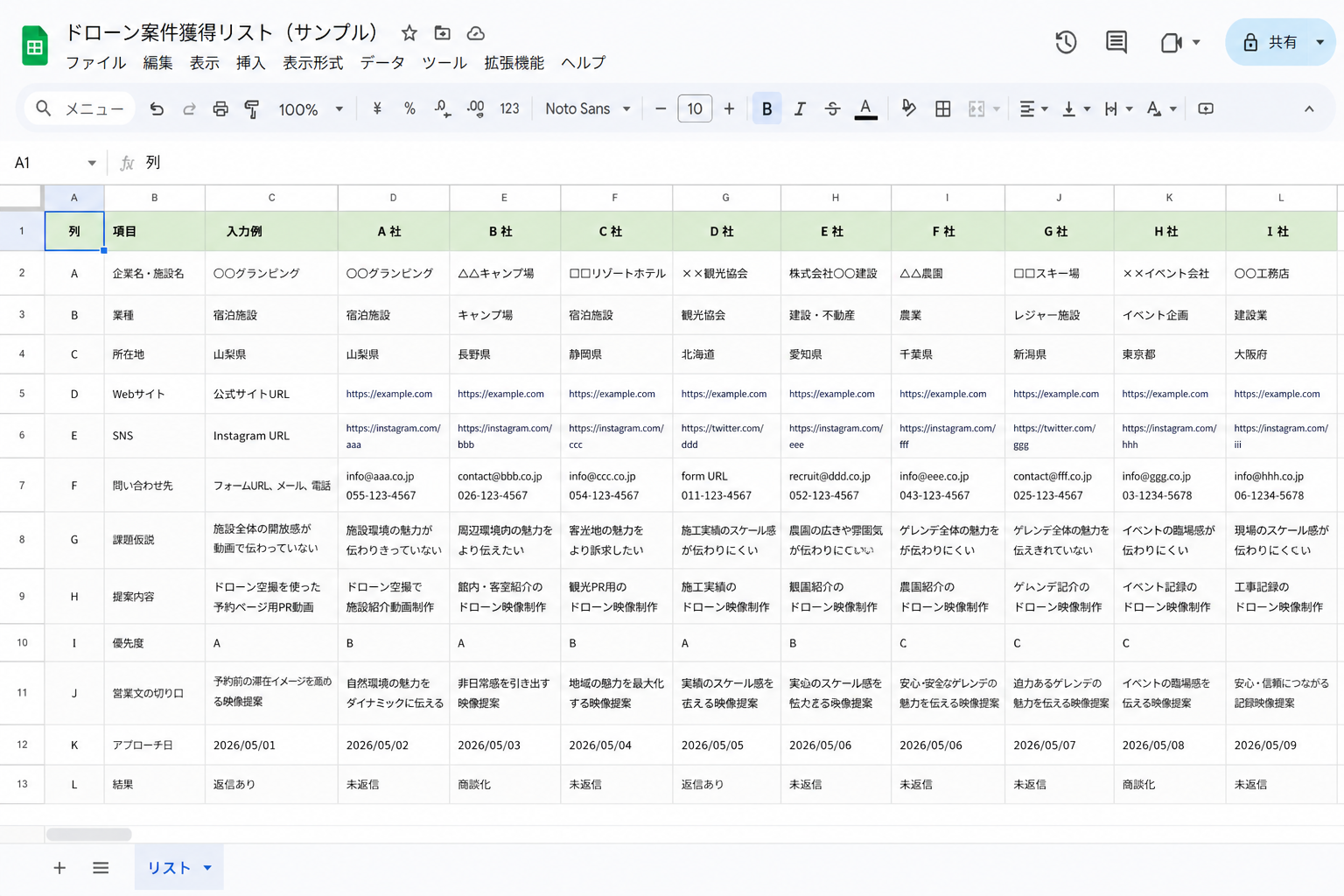 Googleスプレッドシートでリストを作る方法