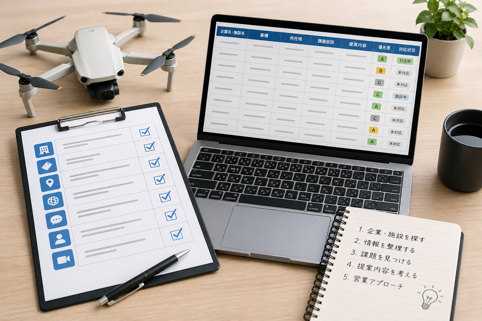 ドローン営業リストに入れるべき項目