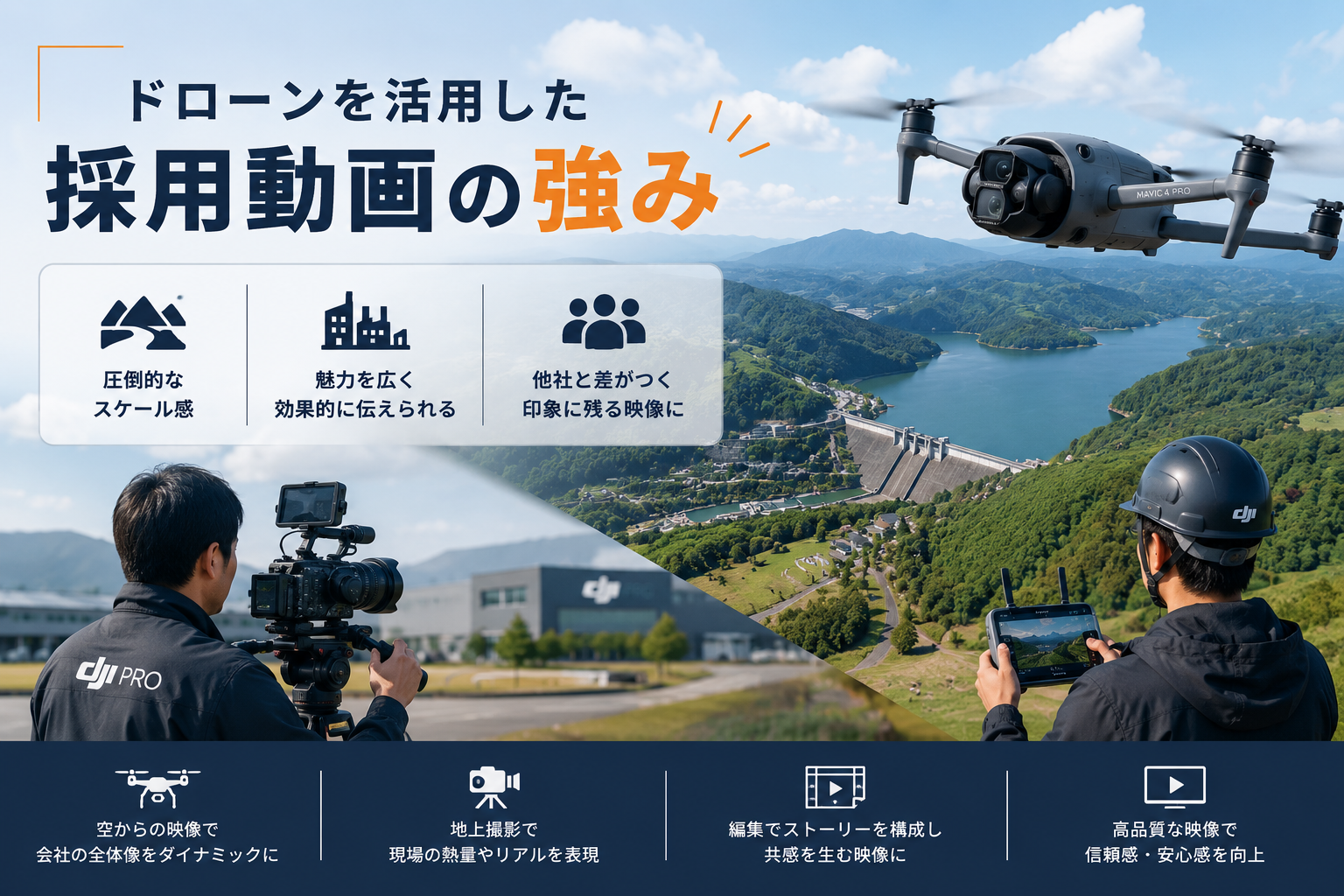 ドローンを活用した採用動画の強み